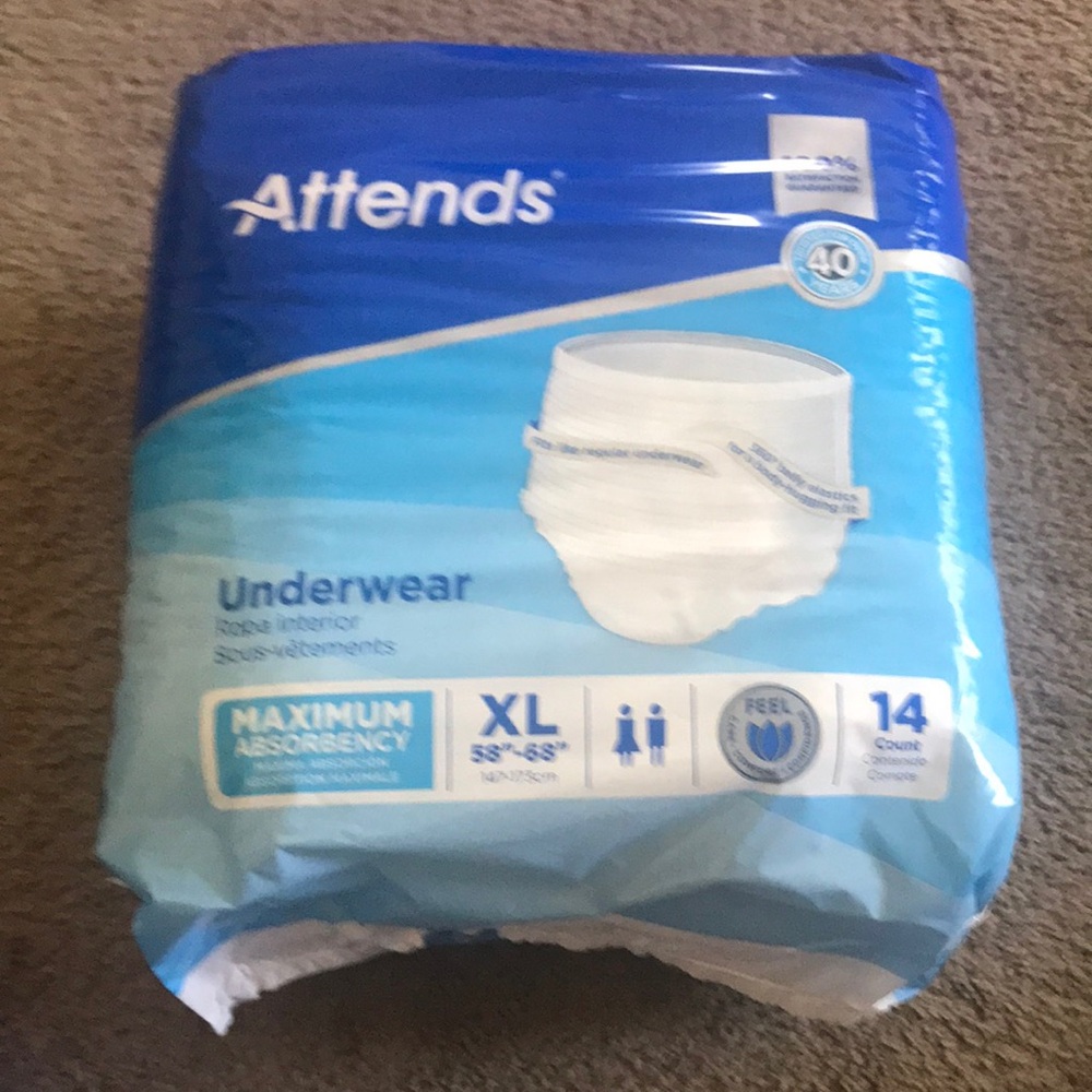 Attends underwear size XL unisex